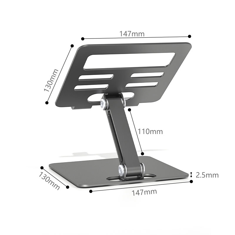 Factory Sell Tablet PC Stand Holder Aluminum Pad Phones Holder Folding Desktop Tablet Stand