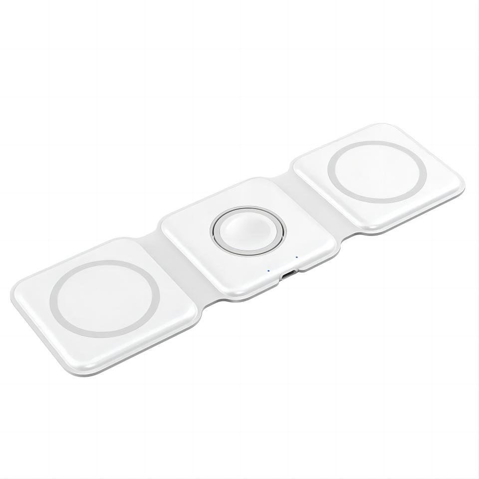 Smart 3 in 1 Wireless Magnetic Charger Stand 15W Fast Magnetable Folding Charging Station for iPhone AirPods Apple Watch