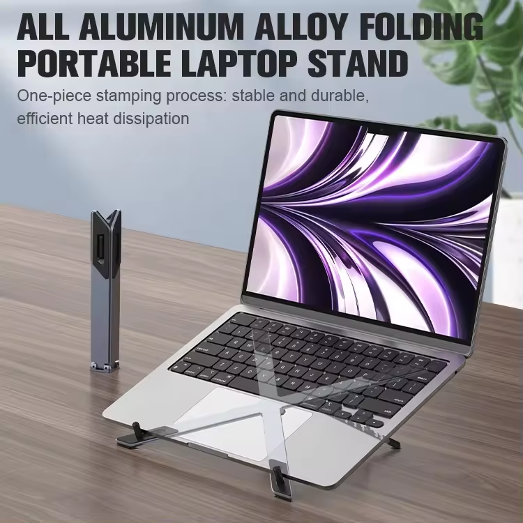 Smallest Size X-Shaped Design Laptop Stand for Desk, Adjustable Foldable Aluminum Laptop Stand for MacBook, Laptops, Notebook