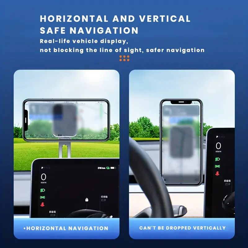 Upgrade Your Driving Experience Dashboard Aluminum Extendable Arm Double Folding Magnetic Phone Holder for Car Display Screen
