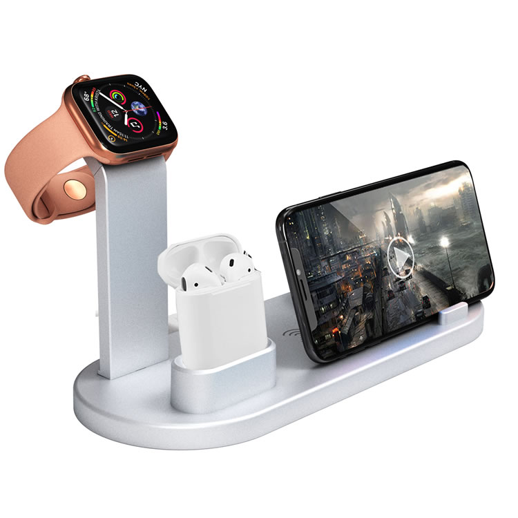 4 in 1 Charger Stand Power Multi Tablet Phone Dock Multiple Wireless Charging Station