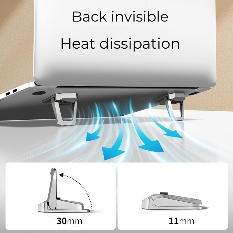 Self-Adhesive Back Holder Mini Laptop Stand Foldable Ergonomic Laptop Raised Heat Dissipation Bracket Stand for Laptop