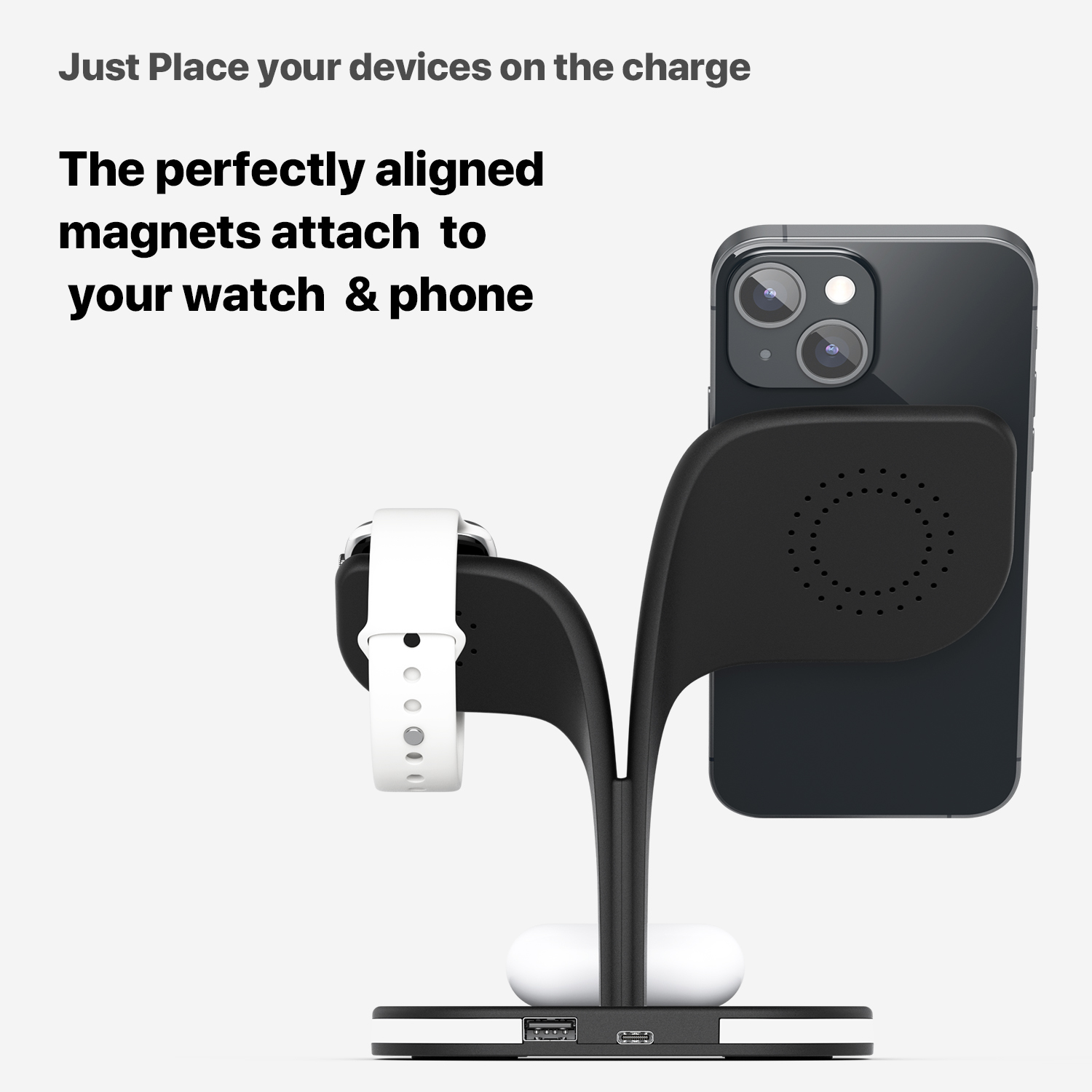 5 in 1 smart 15W magnetic multi charging station,fast wireless charging stand holder for iphone,airpods,iwatch