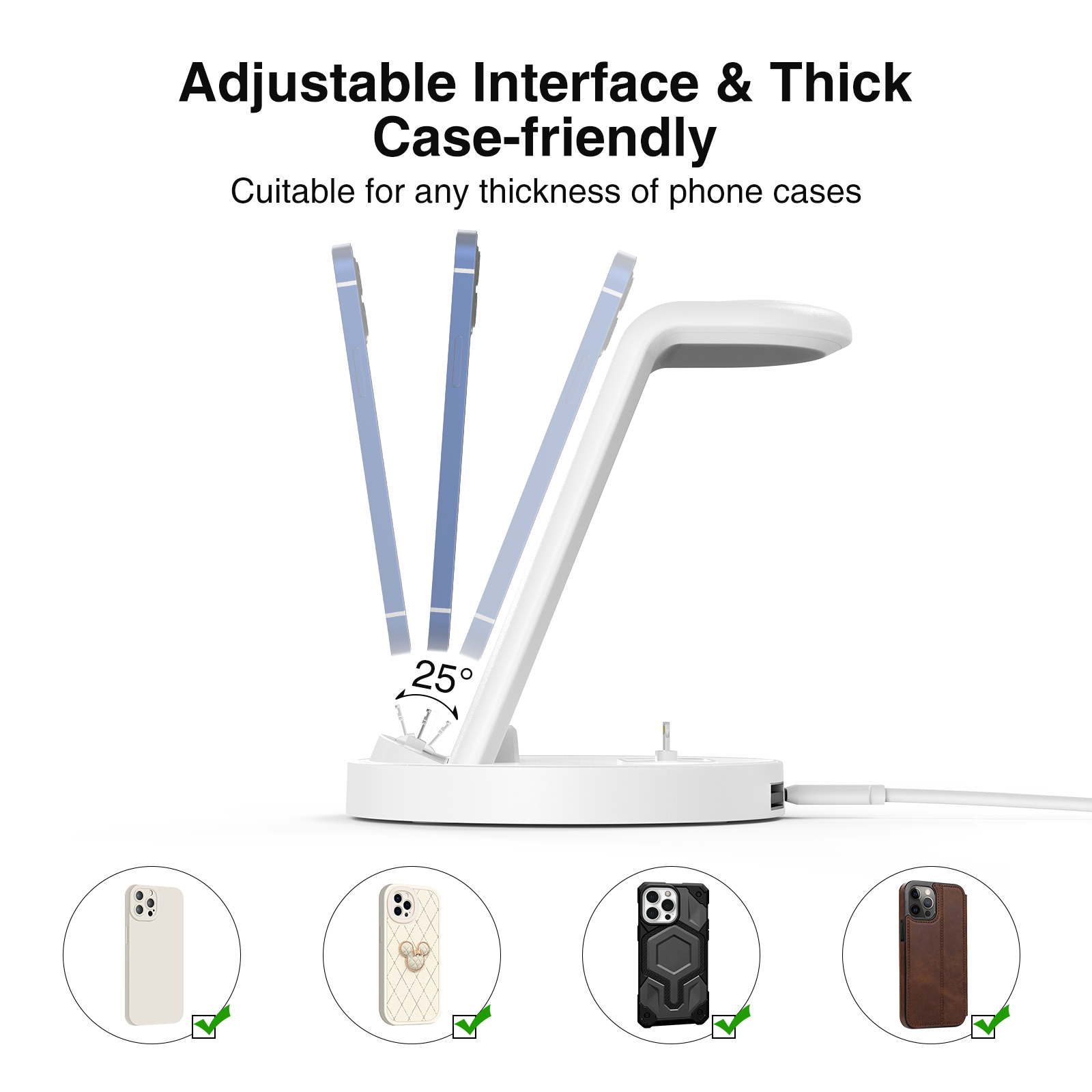 Smart portable 3-in-1 stand wireless charger holder station for apple multiple devices