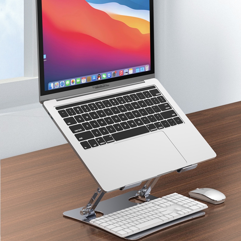 Folding Height Adjustable Metal Foldable Portable Adjustment Desktop Laptop Stand for 10-15.6 Inches