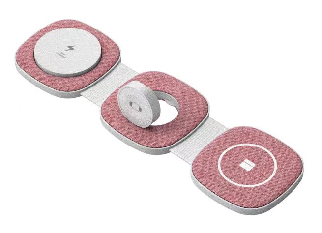US Trending Fabric Magnetic Foldable 15W Wireless Charger 3 in 1 Charging Station for Apple Watch Airpods iPhone apple charger