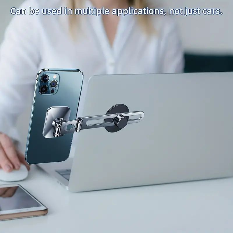 Upgrade Your Driving Experience Dashboard Aluminum Extendable Arm Double Folding Magnetic Phone Holder for Car Display Screen
