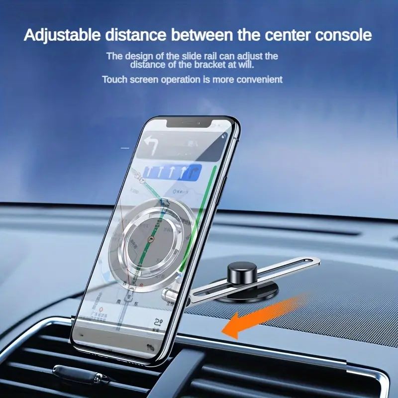Long Arm Car Phone Holder Mount Center Console Distance Adjustable Magnet Smartphone Stand Cell GPS Support In Car Bracket