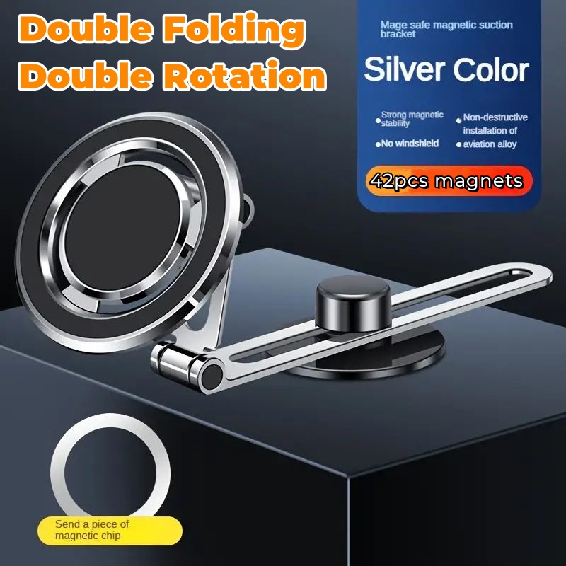 Long Arm Car Phone Holder Mount Folding Magnetic Car Phone Holder Length Adjustable Strongest Magnet Car Mobile Phone Holder