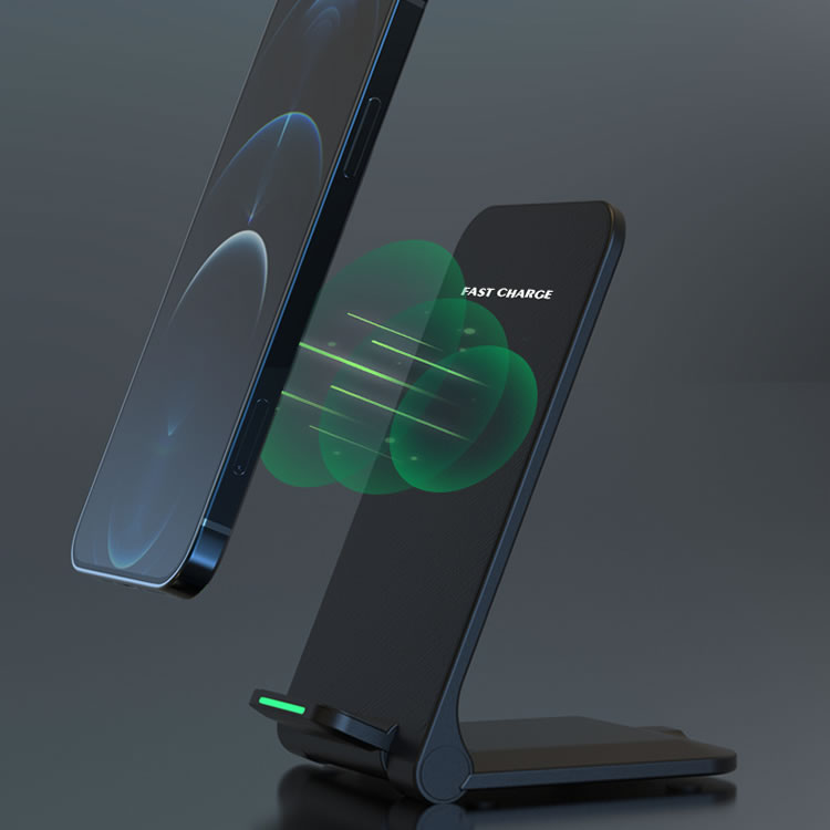 Factory Price 10W Or 15W Wireless Charger Phone Stand 2 Coils Anti-slip Wireless Charger Fast Wireless Charging Stand