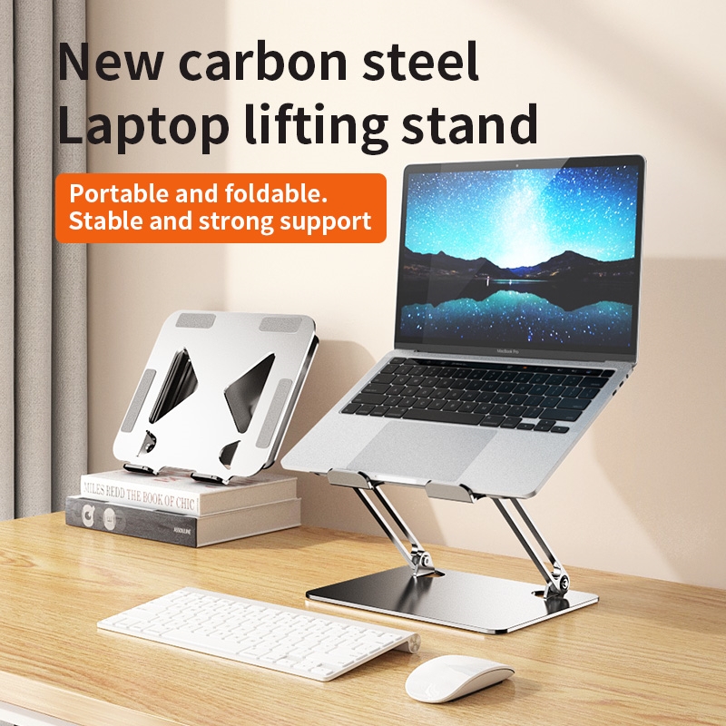 Foldable Desk Clip Holder Laptop Stand,Collapsible Metal Laptop Desktop Stand, Compatible with Air/Pro, Dell, HP, All Laptops