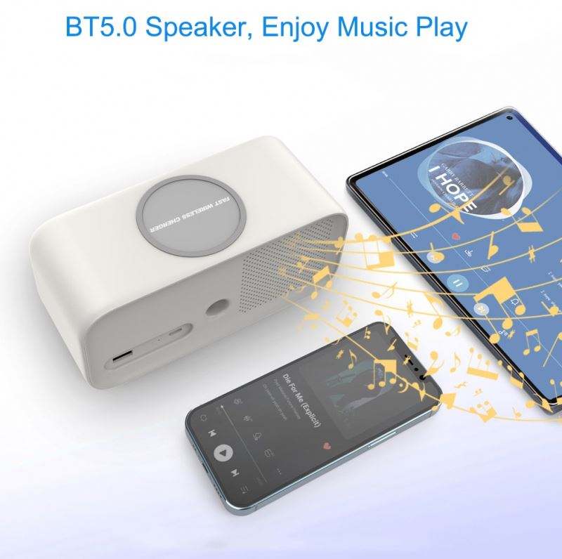 Best Selling Product 15W Alarm Clock BT Speaker Wireless Charger LED Digital with FM Radio for iphone 14 13 12 11 Pro
