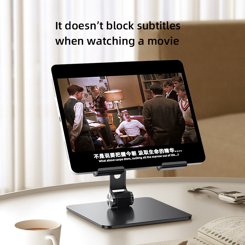 Carbon Steel Portable Stand Holder Adjustable Foldable Tablet Stand for Phone Tablet for Desk Bed Indoor Use Lazy Holder Stand