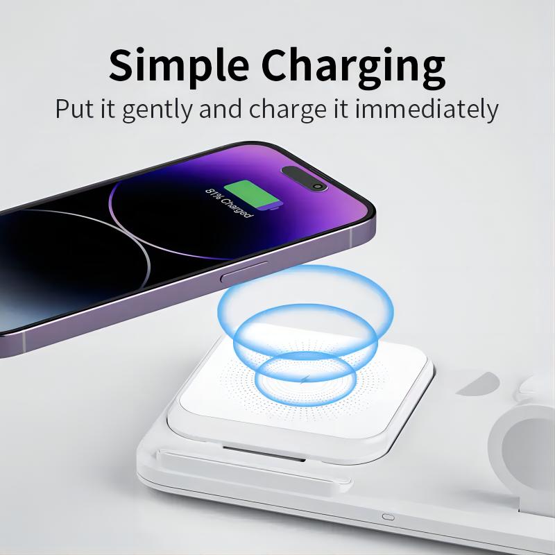 2023 Hot selling Products Charger Foldable 15W 3 In 1 Wireless Charger Charging Station for iPhone 14/13 pro Fast Charger