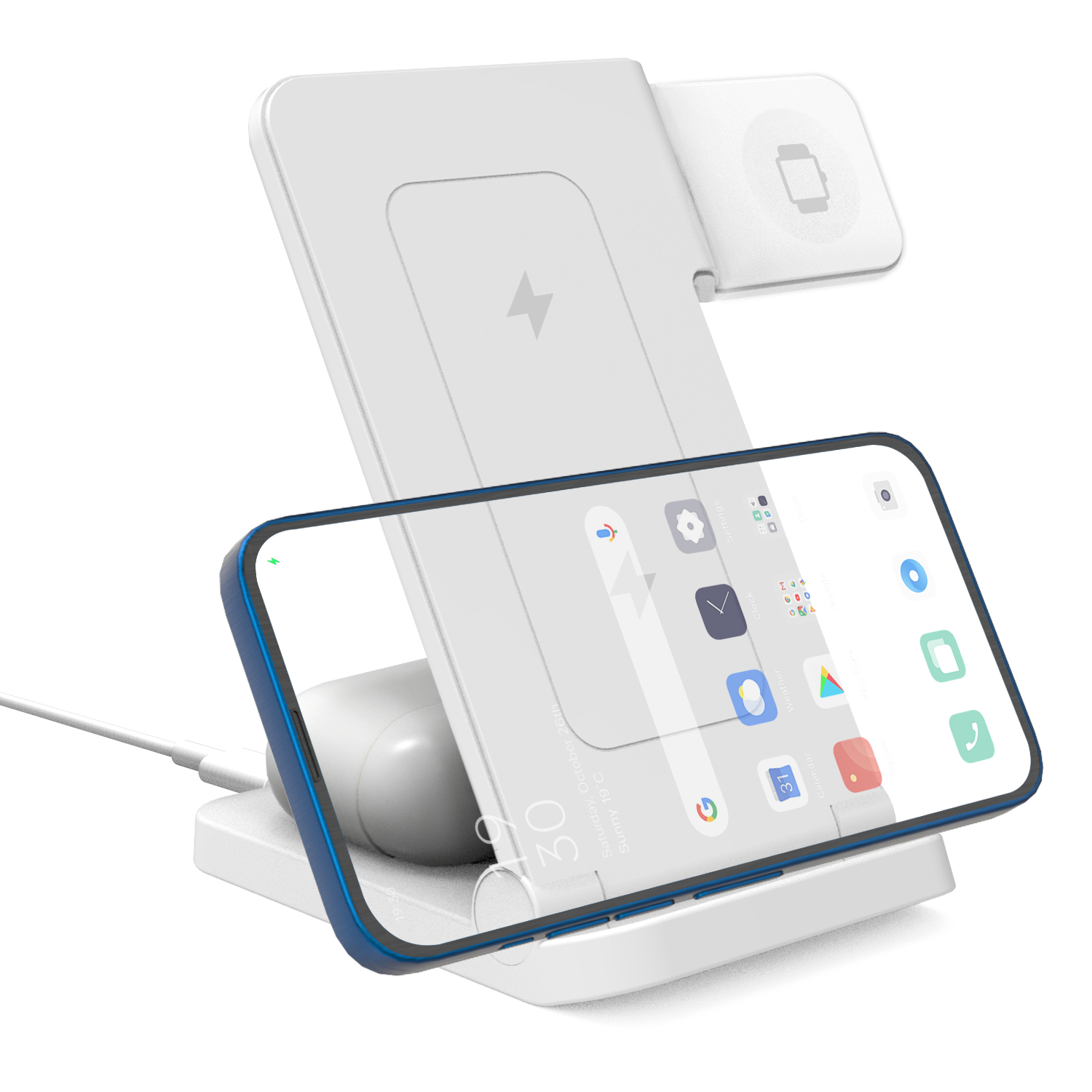 Wireless Charger for iPhone 3 in 1 Charging Station for Apple Multiple Devices Best Price Foldable Travel Charging Pad