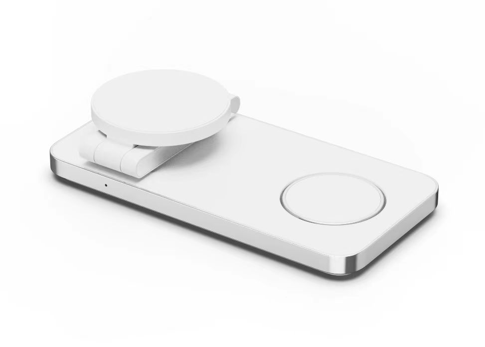 Aluminum 15W travel portable cell phone wireless charger 3 in 1 magnetic foldable desk charger for iphone