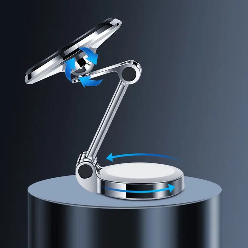 Flexible Car Mount Strong Aluminum Magnetic Phone Holder Foldable Portable Stand Magnet Support Desktop Smartphone Bracket
