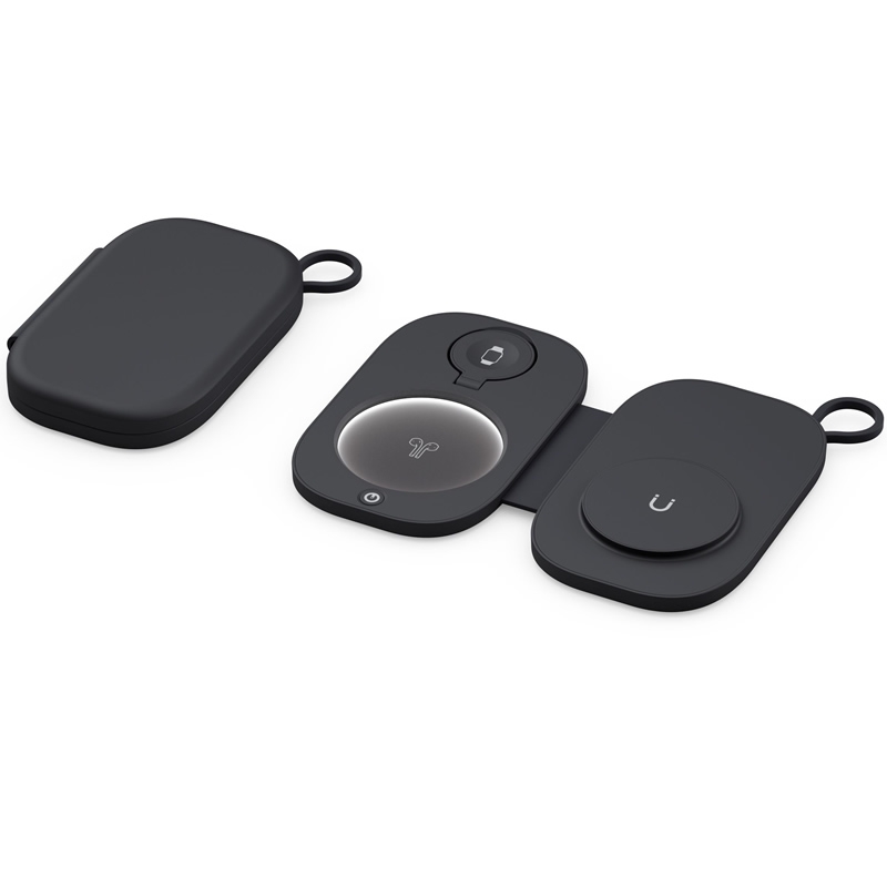 2024 New 3 In 1 Wireless Charger Foldable For Phone 3-In-1 Mini Foldable Magnetic Wireless Charger Stand with Light