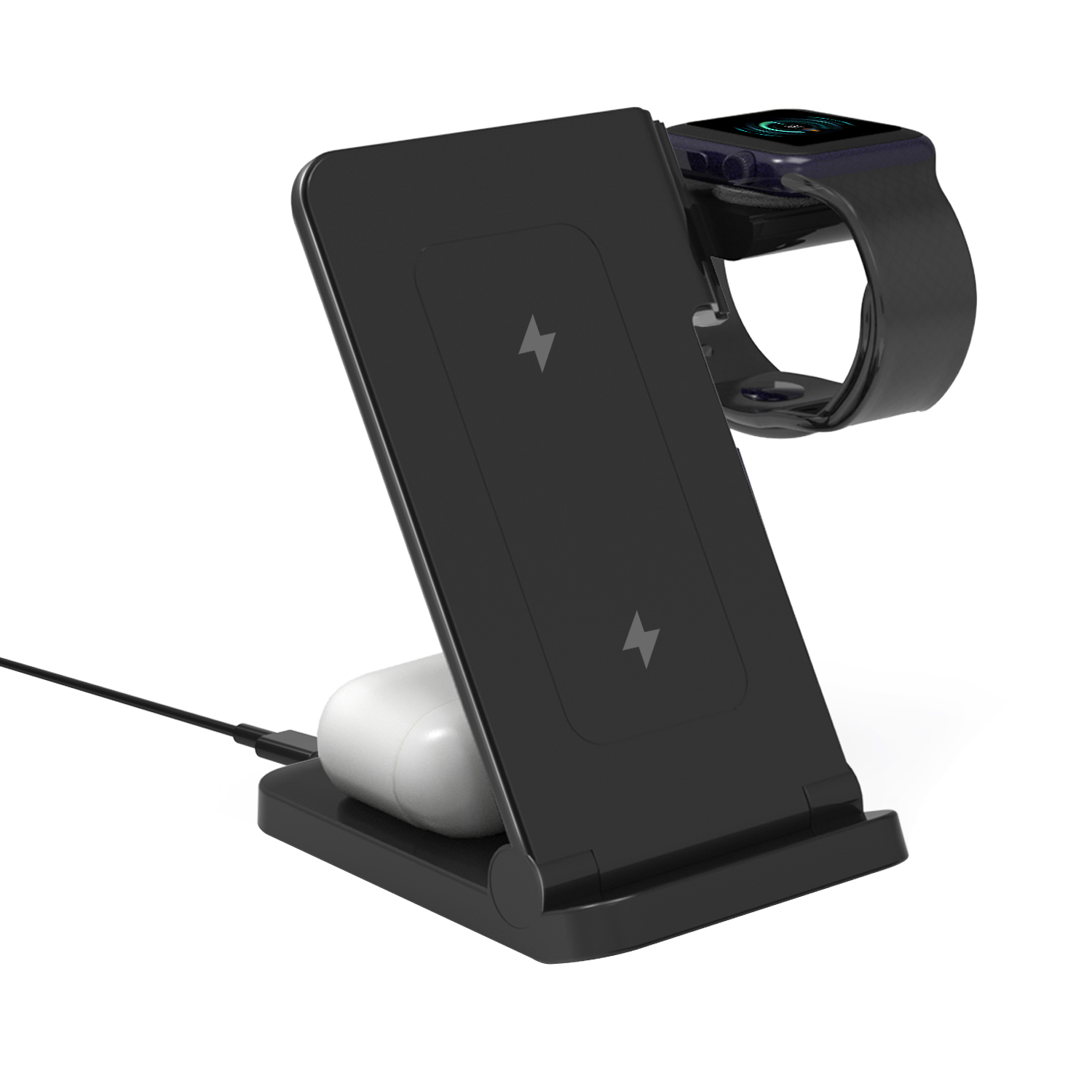 New Folding Multifunction Wireless Charger 3 in 1 Fast Charging Desktop Earbuds Phone Charger Station