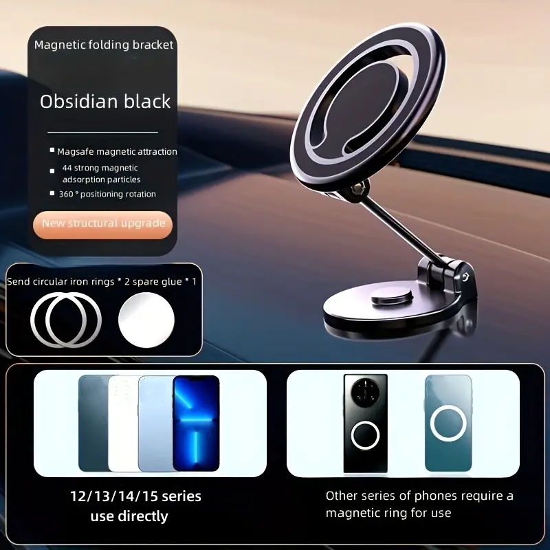 Best seller 2024 Adjustable Angle Magnetic Car Phone Holder Foldable Stand Magnet Mobile Phone Holder For Car