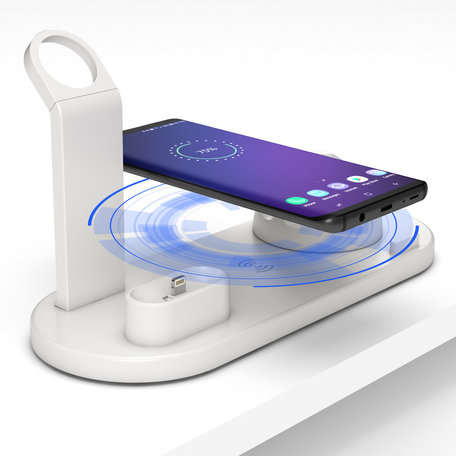 Promotional gift choice 3 in 1 multi function 15w fast wireless charging dock station