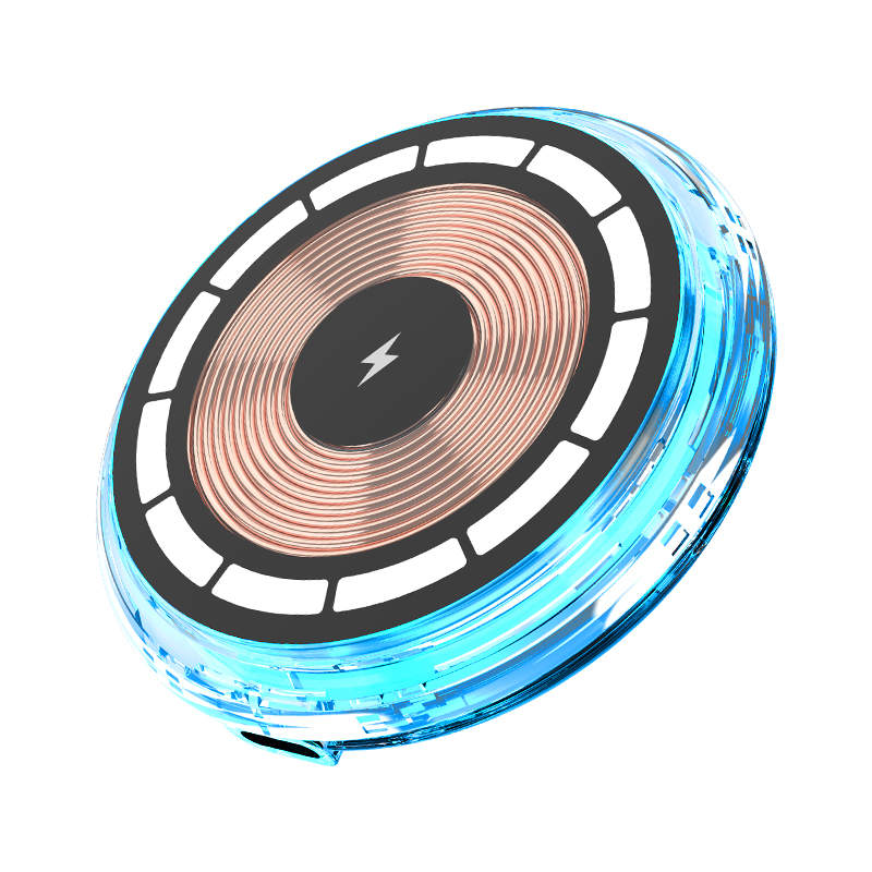 Unique car charger air vent mount transparent magnet mini 15W magnetic for apple charger with LED lights