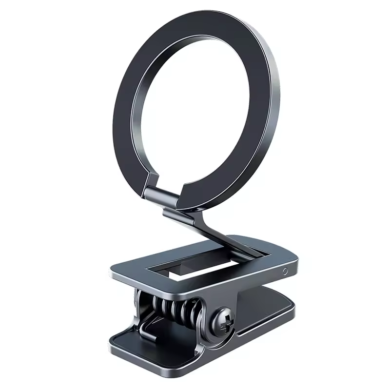 2 in 1 Clamp and Paste Use, Aviation Alloy Folding Magnet Cell Phone Stand in Car GPS Support 360 degree rotatable Mount