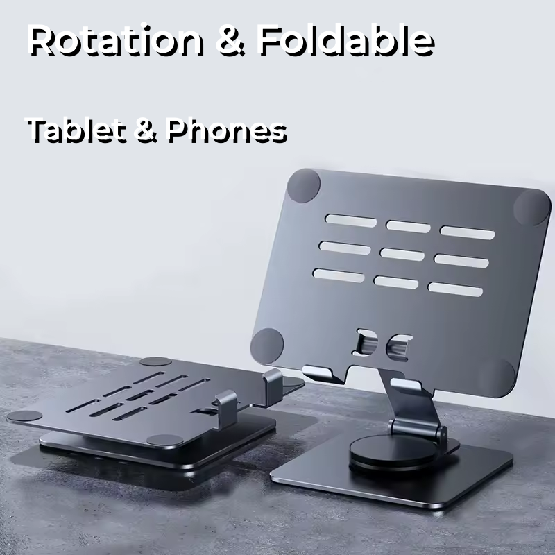 Metal material stable 360 degree rotating Adjustable tablet foldable portable stand for ipad pro tablet holder