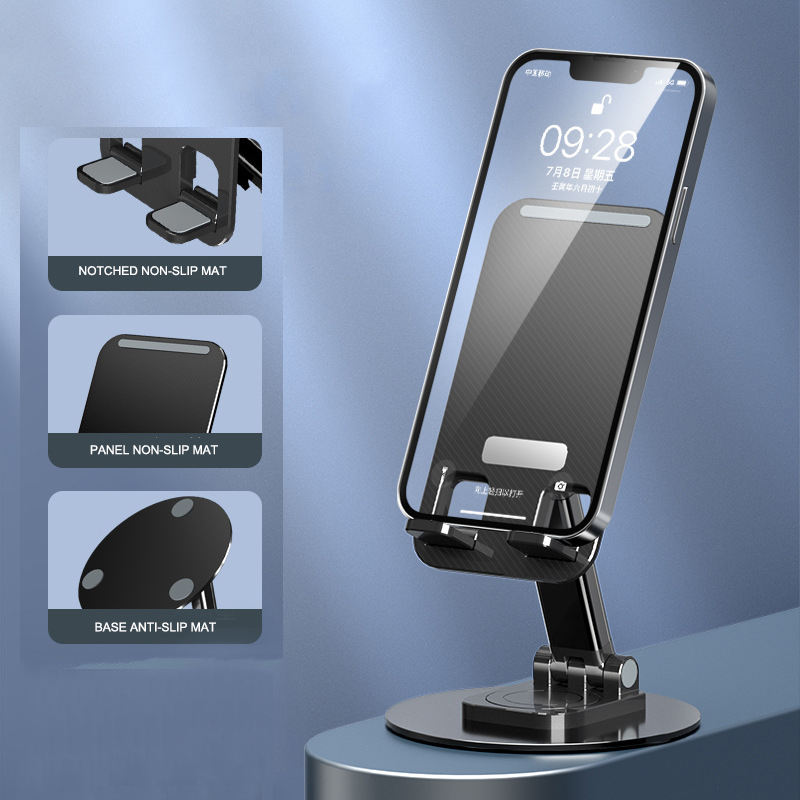 Low Price Metal Material 360 Rotating Adjustable Portable Cellphone Stand Folding Phone Holder Stands Used for All Mobile Phone