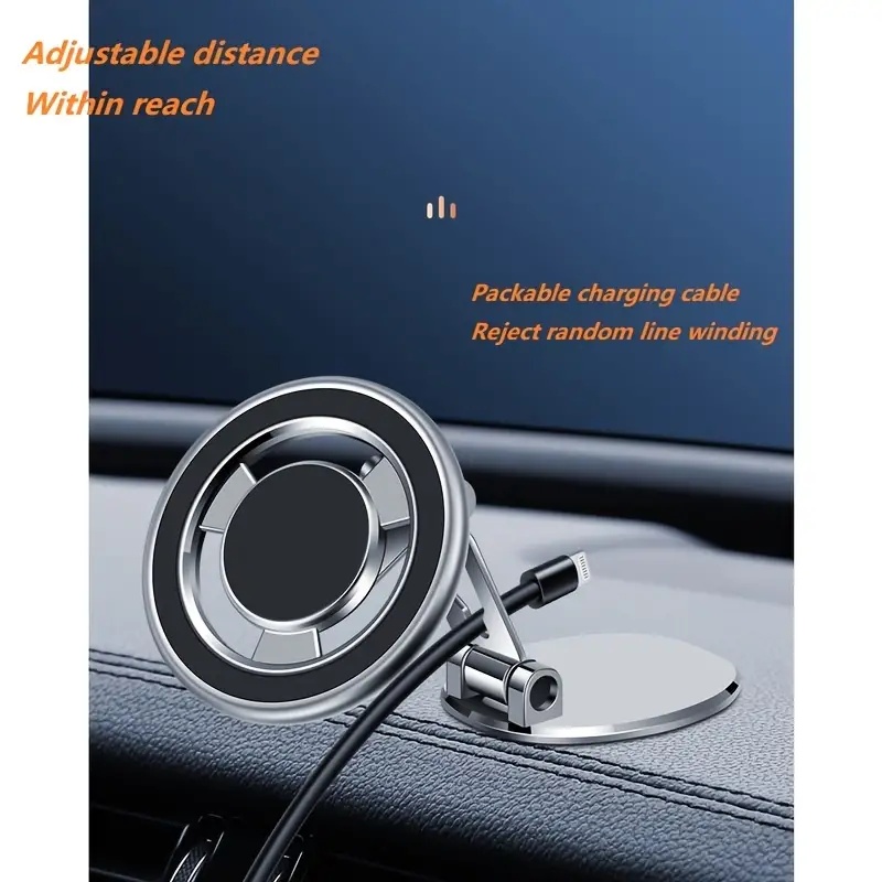 Double Foldable Magnetic Phone Holder,Adhesive Car Strong Magnet Mount for iPhone 360 Degree Adjustable Car Vent Dashboard Mount