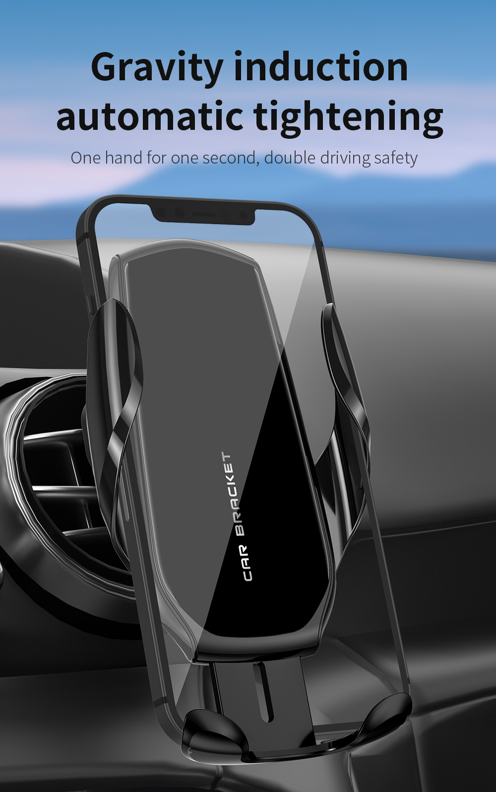 Good Price Car Mount Cell Phone Holder Air Vent Clip Gravity Auto Lock Rotatable and Retractable Car Phone Holder