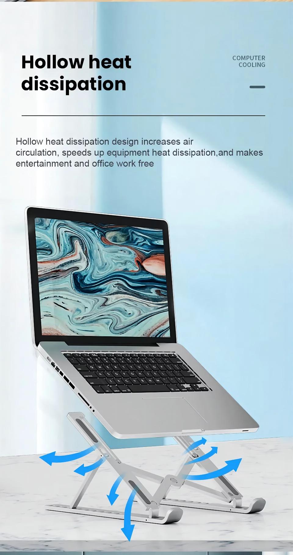 Adjustable Portable Foldable Notebook abs Laptop Holder Adjustable Height ABS Laptop Stand