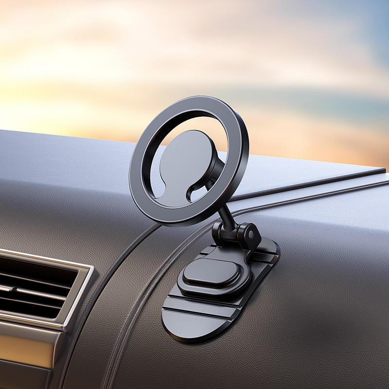 Double 360 rotating metal car phone bracket magnetic car bracket strong magnet mobile phone mounting car mobile bracket