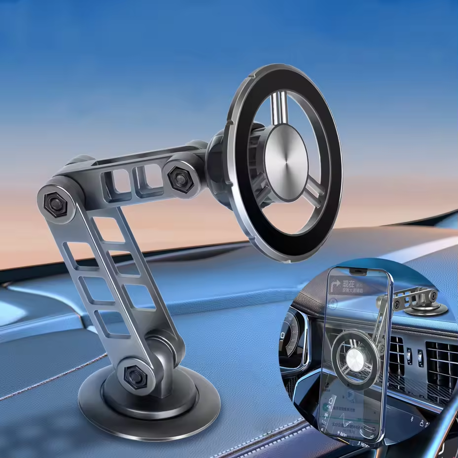 New Fashion 3 Joints Aviation Alloy Folding 1080 Degree Rotation Dashboard Strong Magnetic Remote Control Holder for Car