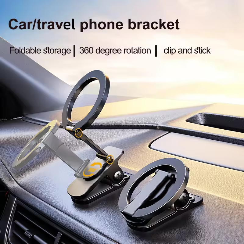 Factory New 360 Degree Rotating and Foldable Strong Magnetic Car Phone Holder Adjustable Angle Aluminium Alloy Car Phone Holder