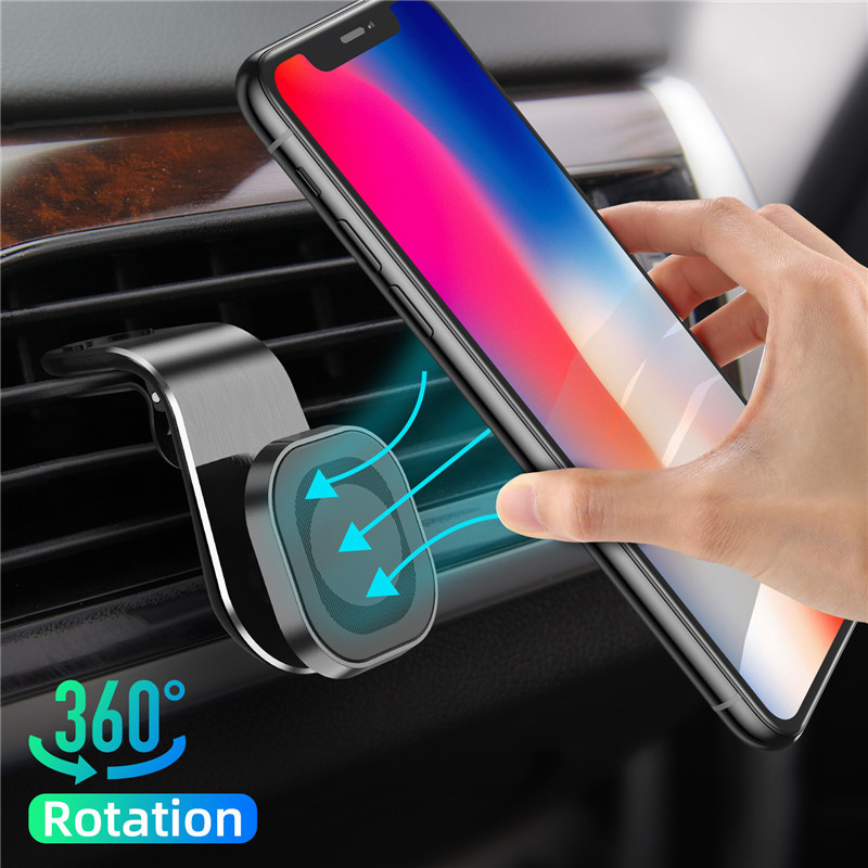 Universal Metal Mini Magnetic Car Mount Magnet Mobile Phone Wall Key Holder 360 Degree Rotation Air Vent Car GPS Mount Holder