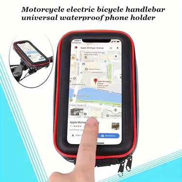 Bicycle Front Handlebar Bag Cycling Rainproof Touch Screen 360 Adjustable Phone Bag Bike Waterproof with Bottom Cable Entry