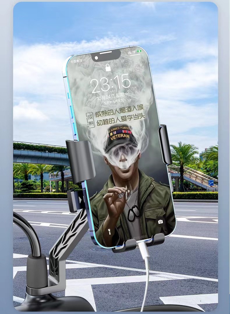 New universal 360 degree Cell Phone stand flexible mobile clip mount quickly lock bike mobile phone holders for motor bikes
