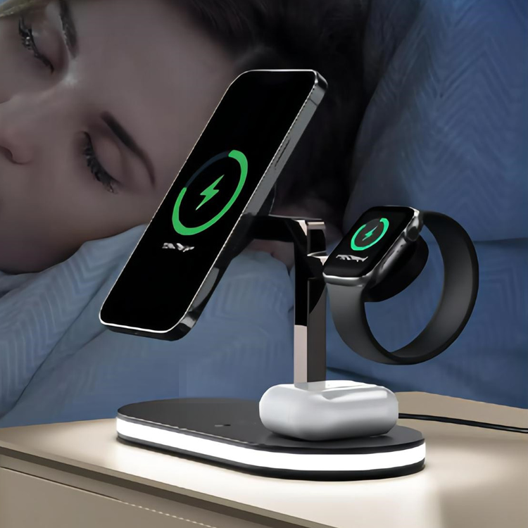 New Design Fast Charging Station 15W Multifunctional Charging Stand Magnetic 5 In 1 Wireless Charger For iPhone 12,13,14