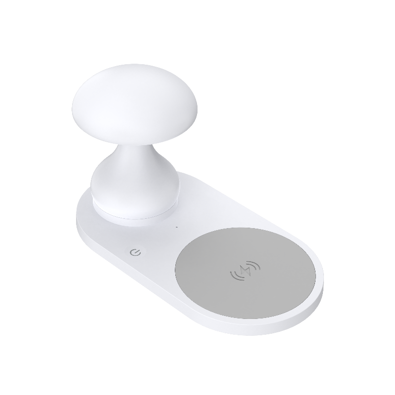 2 in 1 Detachable Mobile Phone Wireless Charger Mushroom LED Desk Lamp Bedroom Night Light Ambient Glow Wireless Charging Stand