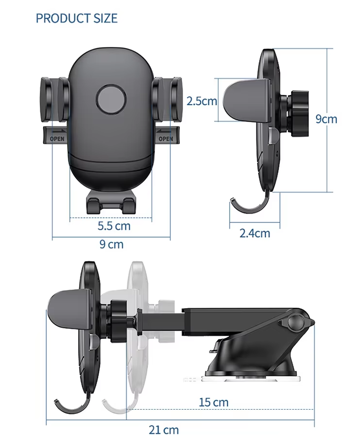 Car Automobile Accessory Powerful Suction Long Arm Phone Mount for Car Dashboard Vehicle Mount Cell Phone Holder