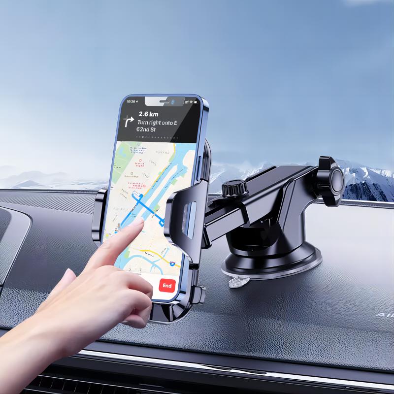 360 Degree rotatable and retractable long arms strong suction flexible car phone holder dashboard mount for IPhone best price
