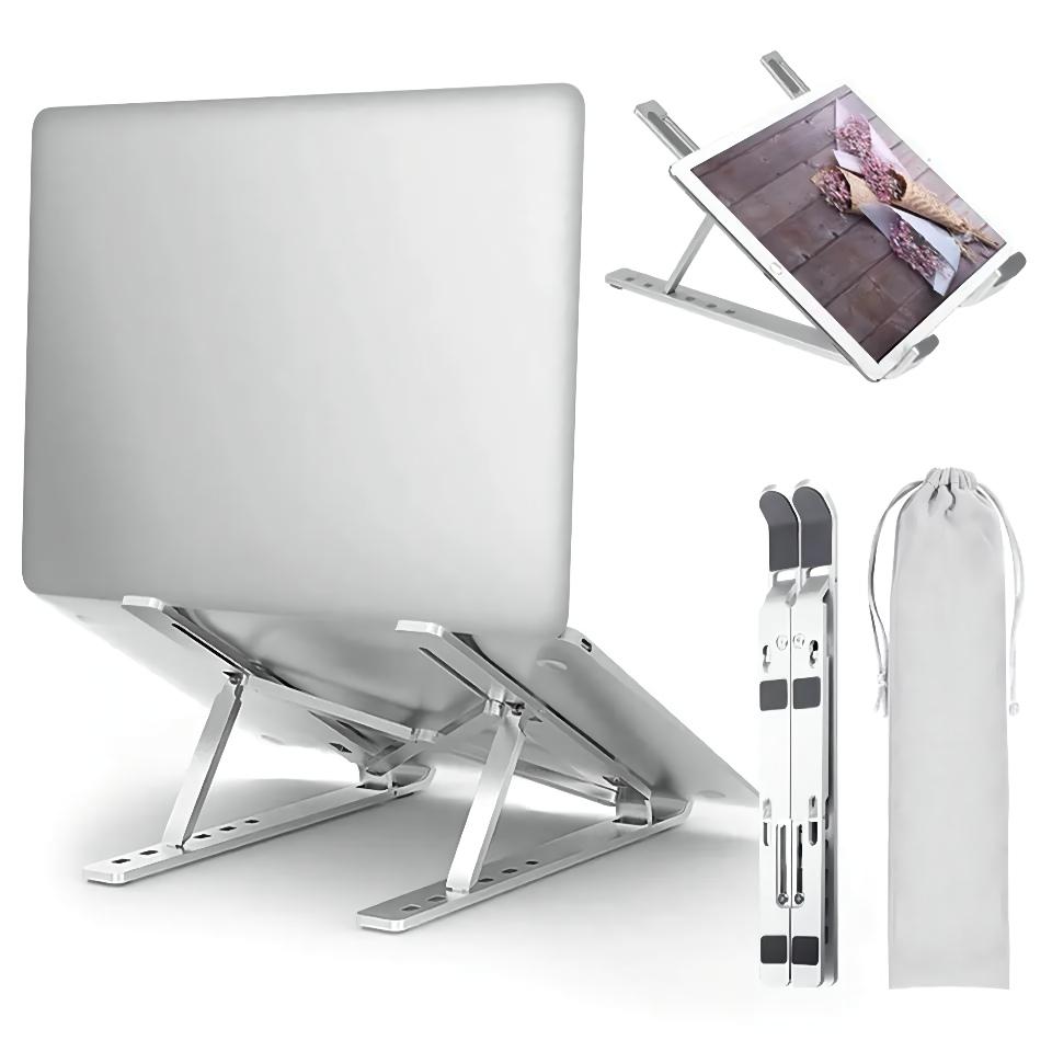 Adjustable Foldable Aluminum Laptop Holder Riser Compatible with MacBook, Portable Good Price Laptop Stand for Desk