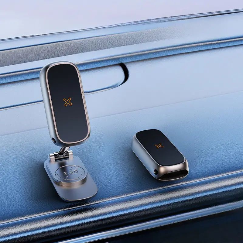 720 Degree Rotatable Aluminum Magnetic Car Phone Holder Magnet Smartphone Support GPS Foldable Phone Bracket in Car