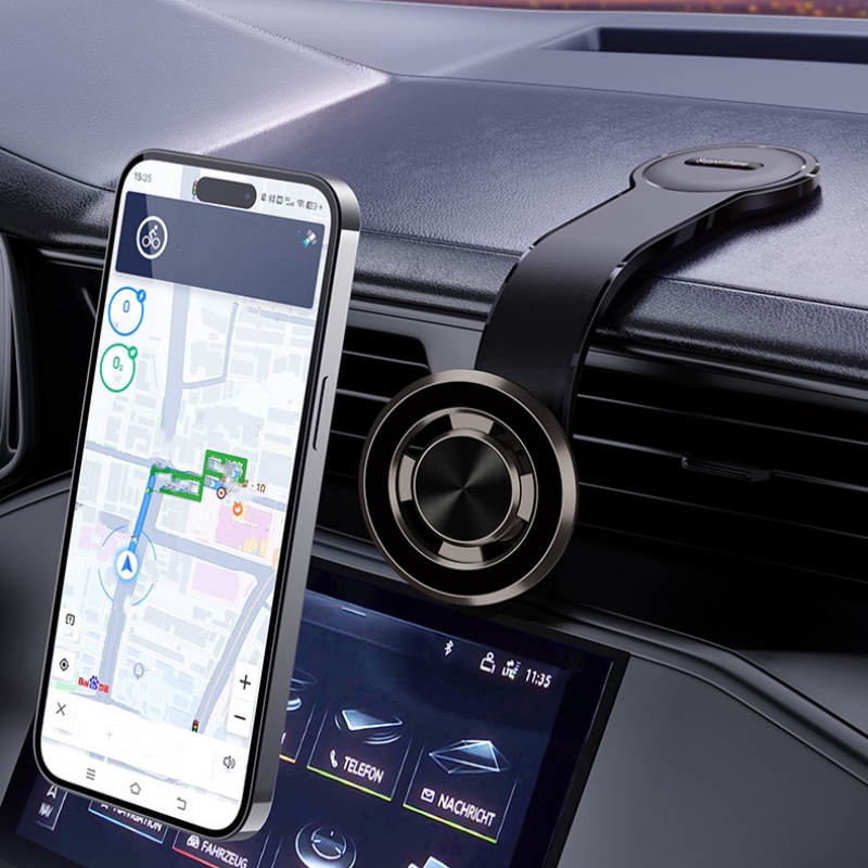 Bendable Car Magnetic Suction Mobile Phone Holder, Dashboard Car Memory Aluminum Mount for Car 360 Rotation Dashboard Bracket