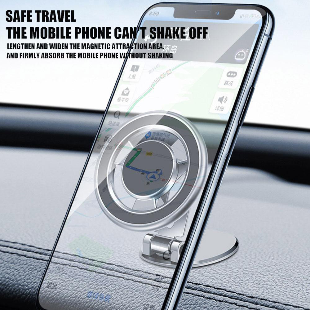 Dual folding 360 Degree Adjustable Mobile Phone Accessories Portable Strong Magnetic Mobile Phone Stand Car Mount Holder For Car