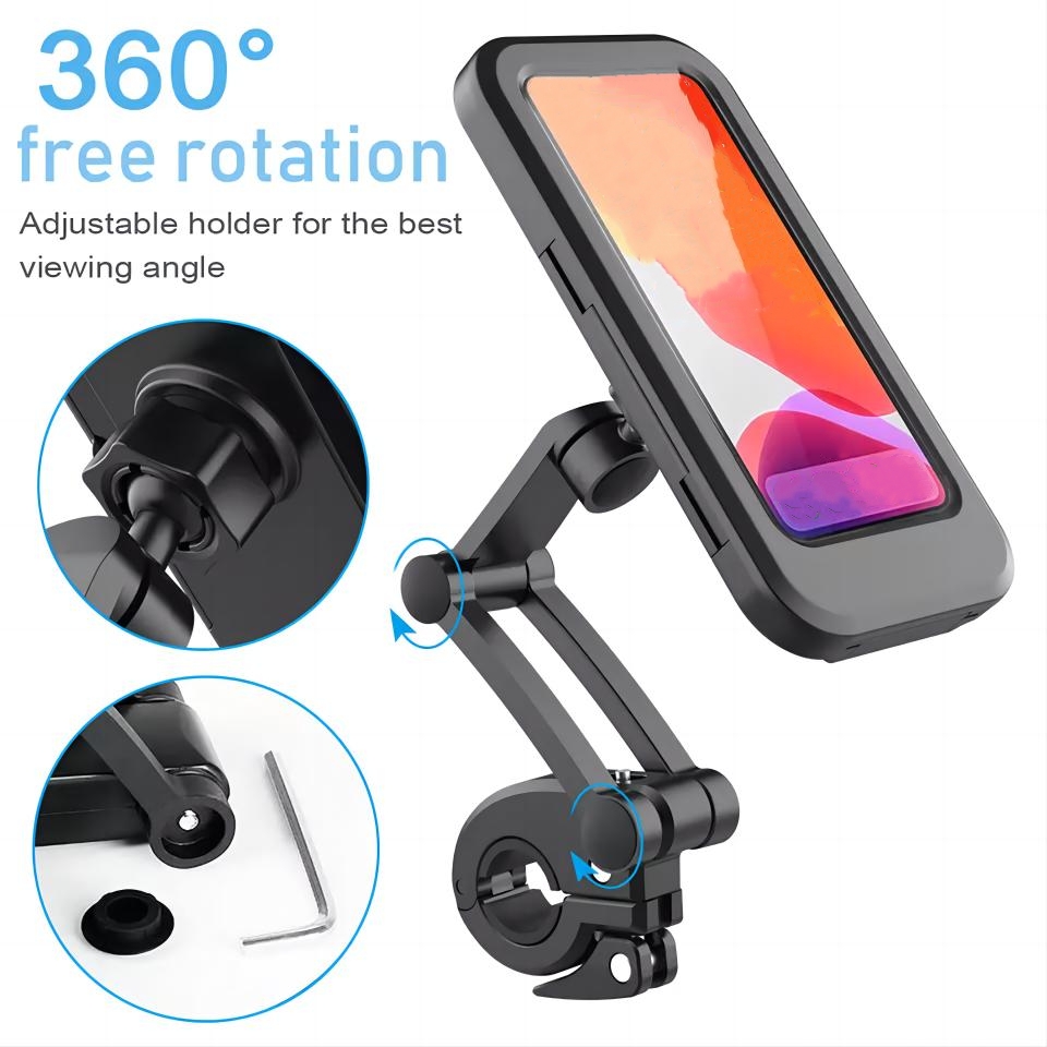 Waterproof Bicycle Motorcycle Phone Holder Case Bike Phone Bag for Mobile Smartphone Stand Support Scooter Cover Touch Screen