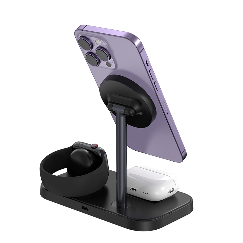Hot Selling Adjustable Magnet Fast 3 in 1 Magnetic Wireless Charger Stand for iPhone 14/13/12/Pro Max/iwatch /airpods