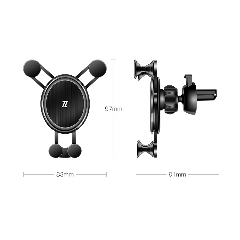 Universal Metal Gravity Car Air Vent Clip Mount Holder GPS Stand for Mobile Phone