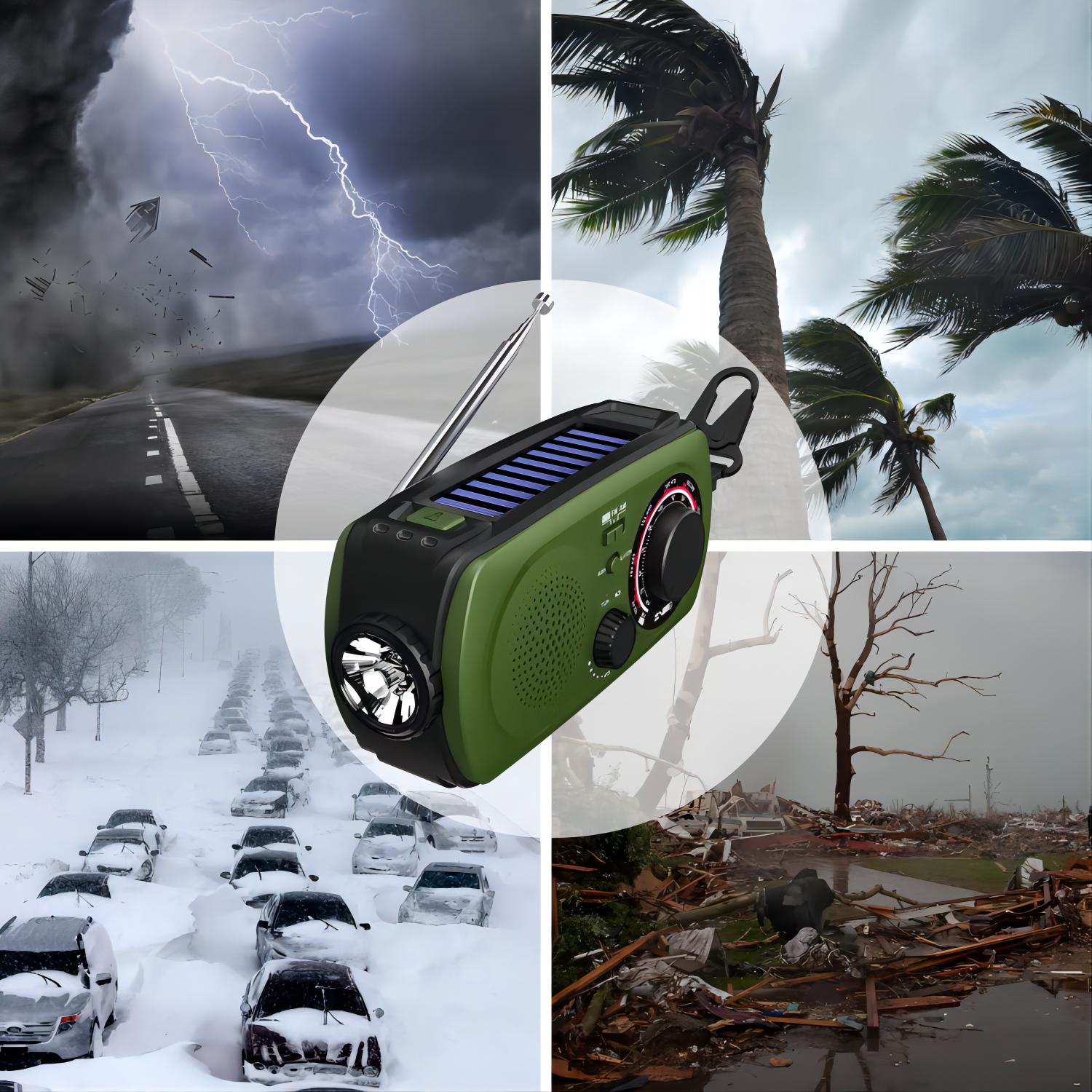 Multi Factory Portable Rechargeable Emergency Solar Hand Crank WB/NOAA Radio with Phone Charger Powerbank and LED Torch FM Radio